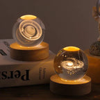3D Laser-Engraved Crystal Sphere Night Light (USB-Powered)