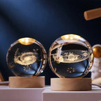 3D Laser-Engraved Crystal Sphere Night Light (USB-Powered)