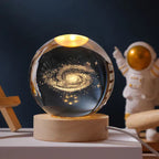 3D Laser-Engraved Crystal Sphere Night Light (USB-Powered)