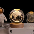 3D Laser-Engraved Crystal Sphere Night Light (USB-Powered)