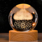 3D Laser-Engraved Crystal Sphere Night Light (USB-Powered)