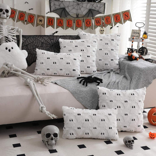 3D Plush & Microfiber Ghost Cushion Cover (Machine Washable)