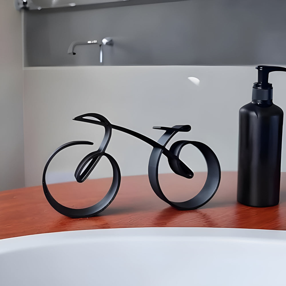 3D-Printed Acrylic Wireframe Bicycle Desk Sculpture