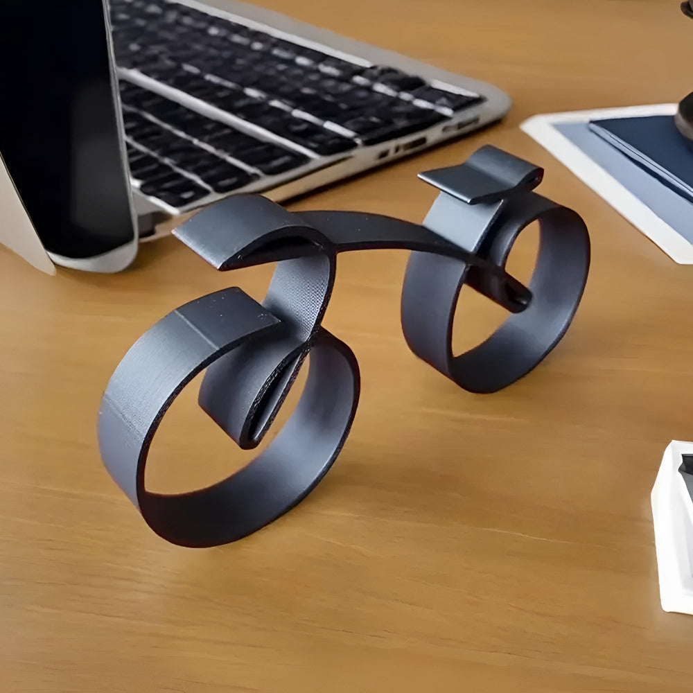 3D-Printed Acrylic Wireframe Bicycle Desk Sculpture