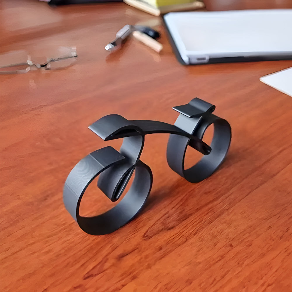 3D-Printed Acrylic Wireframe Bicycle Desk Sculpture