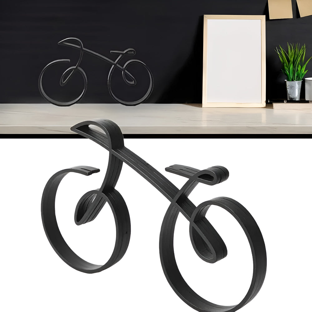 3D-Printed Acrylic Wireframe Bicycle Desk Sculpture