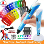 3D Printing Pen Adjustable Temperature PLA & ABS Compatible