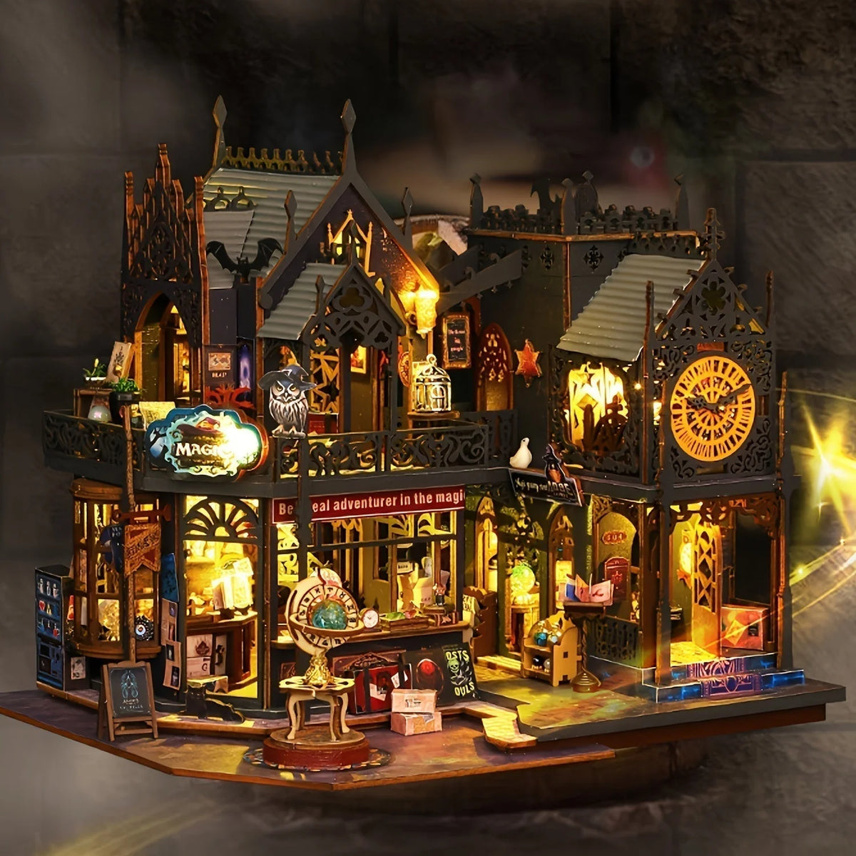 3D Puzzle Book House Snap-Together LED Bookend