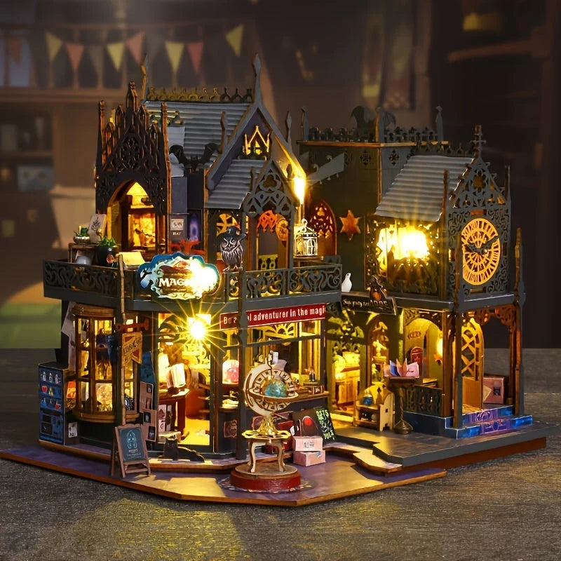 3D Puzzle Book House Snap-Together LED Bookend