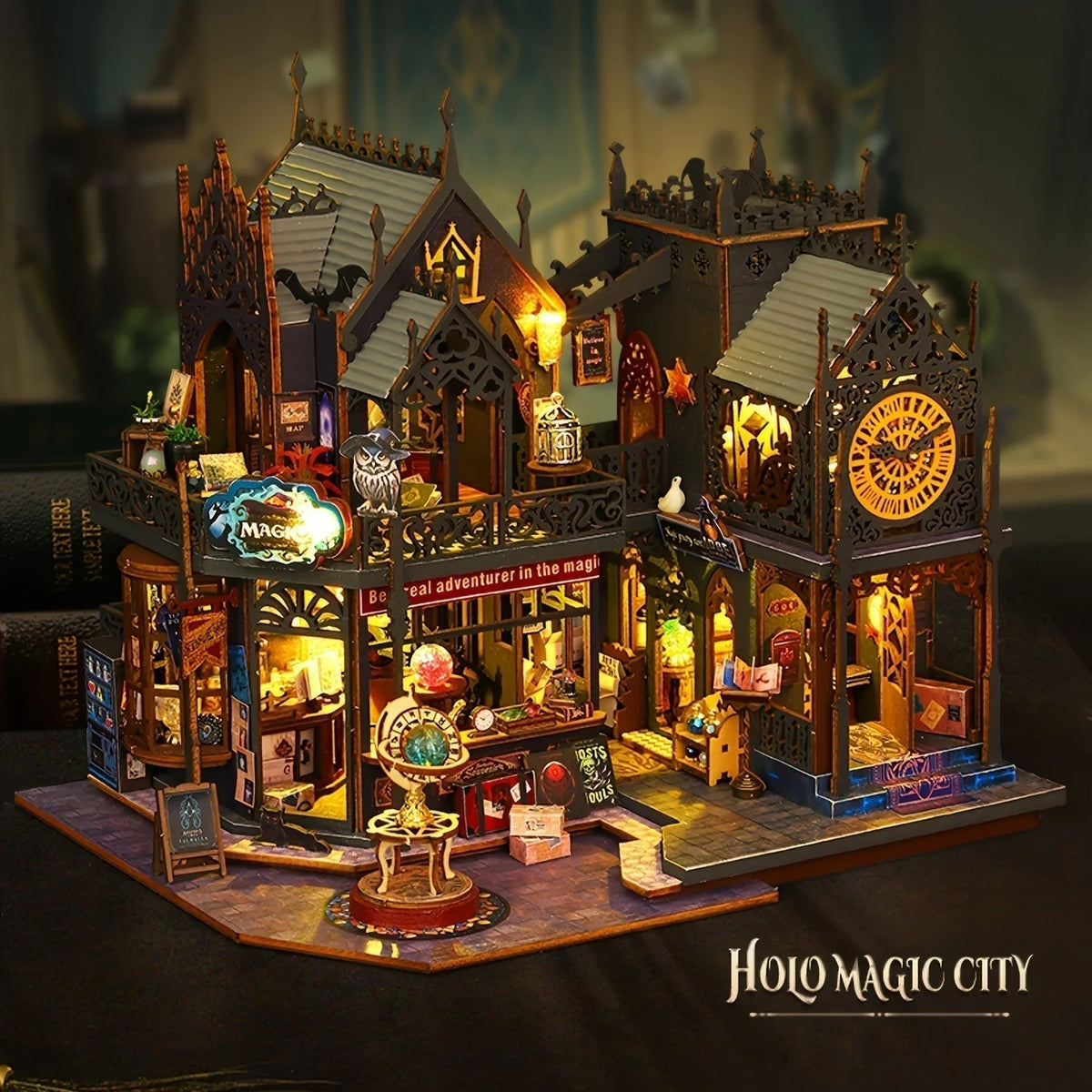 3D Puzzle Book House Snap-Together LED Bookend