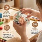 3D Puzzle Cube Clear Maze & Sealed Metal Ball