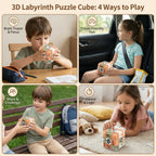 3D Puzzle Cube Clear Maze & Sealed Metal Ball