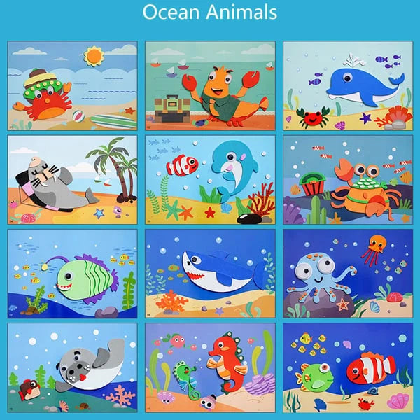 3D Sticker Set Reusable EVA Foam 12 Pieces