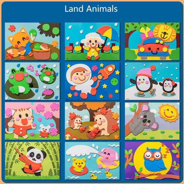3D Sticker Set Reusable EVA Foam 12 Pieces
