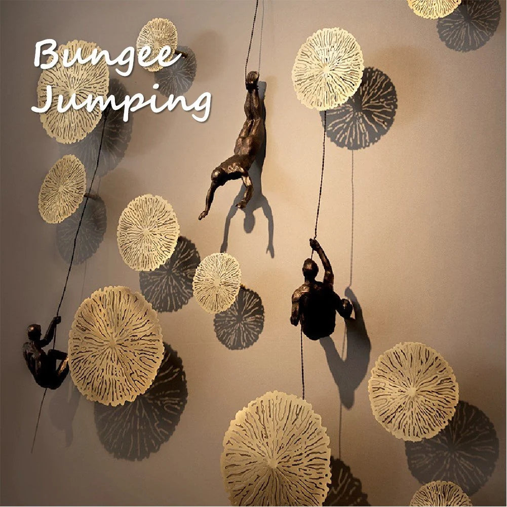 3D Wall Sculpture Climbing Figure Single Peg Mounting