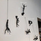 3D Wall Sculpture Climbing Figure Single Peg Mounting