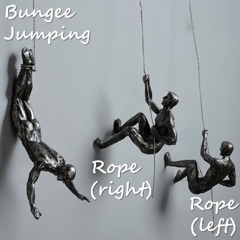 3D Wall Sculpture Climbing Figure Single Peg Mounting