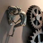 3D Wall Sculpture Climbing Figure Single Peg Mounting