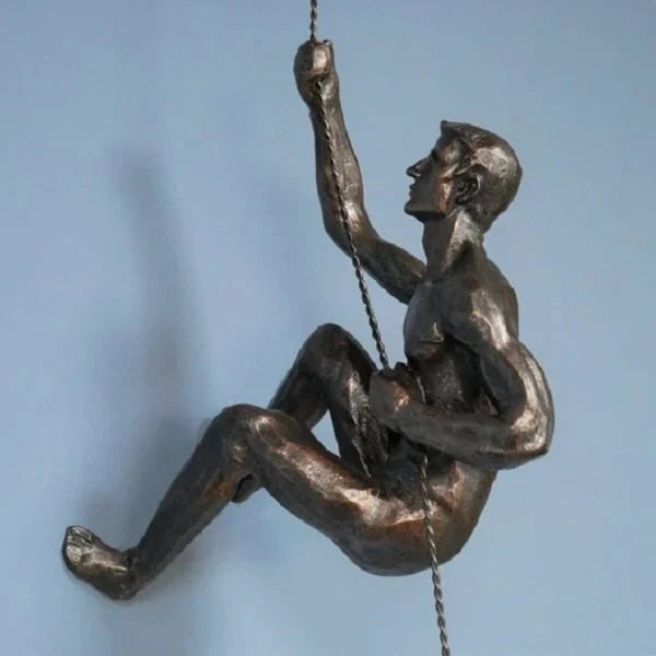3D Wall Sculpture Climbing Figure Single Peg Mounting