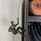 3D Wall Sculpture Climbing Figure Single Peg Mounting