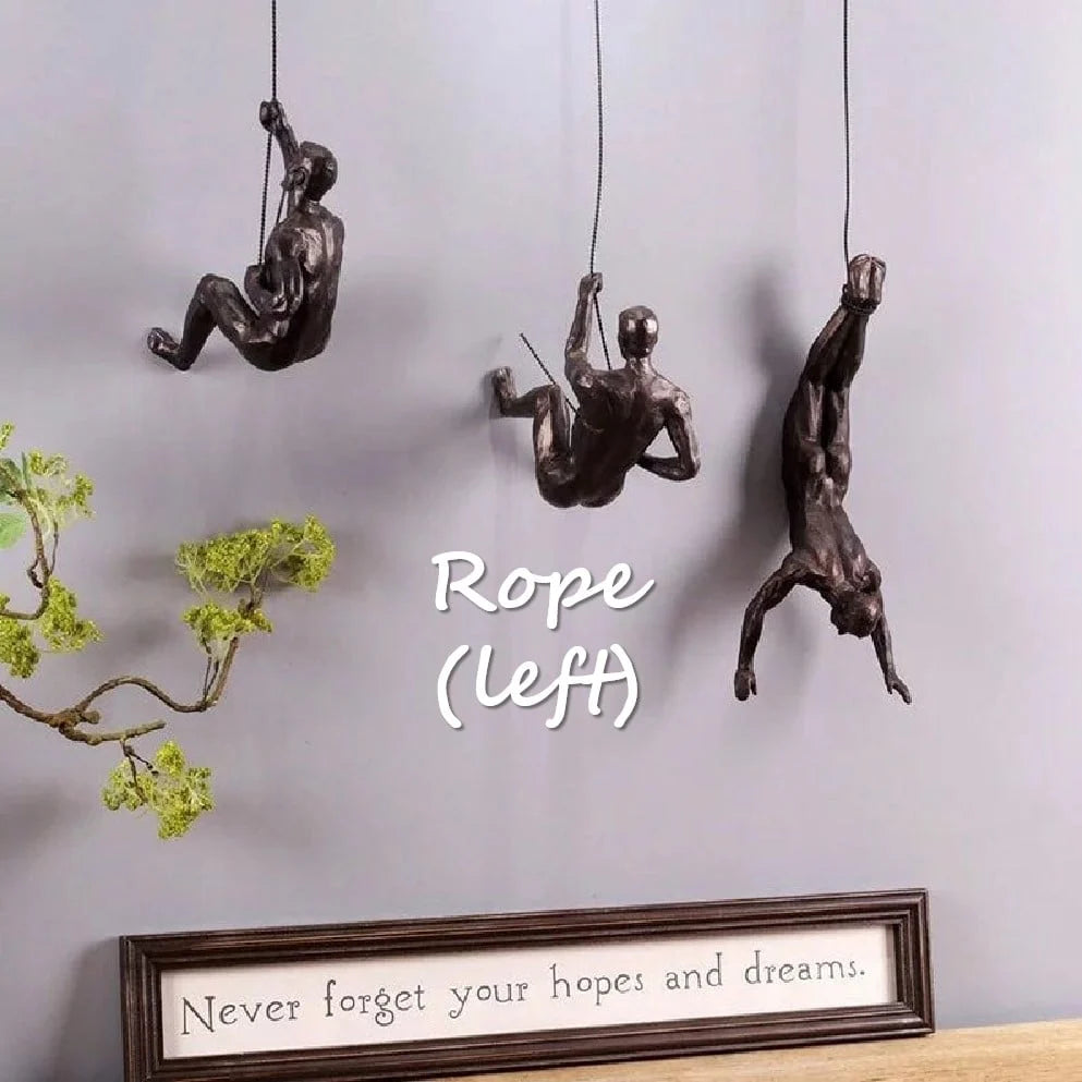 3D Wall Sculpture Climbing Figure Single Peg Mounting