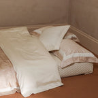 4-Piece Bedding Set Cotton Percale Light Crinkle Ruffle Trim