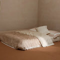 4-Piece Bedding Set Cotton Percale Light Crinkle Ruffle Trim