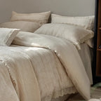 4-Piece Bedding Set Linen & Cotton Blend Breathable