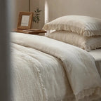4-Piece Bedding Set Linen & Cotton Blend Breathable