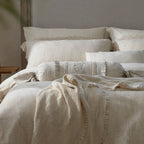 4-Piece Bedding Set Linen & Cotton Blend Breathable