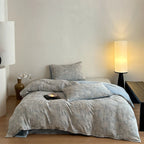 4-Piece Bedding Set Linen-Cotton Geometric Patchwork