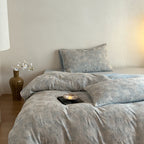 4-Piece Bedding Set Linen-Cotton Geometric Patchwork