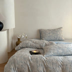 4-Piece Bedding Set Linen-Cotton Geometric Patchwork