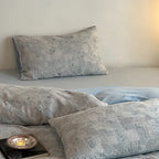 4-Piece Bedding Set Linen-Cotton Geometric Patchwork