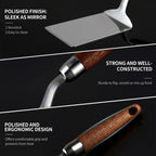 430 Stainless Steel Head & Heat-Resistant Wood Handle Spatula