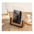 4x6 Photo Frame Slide-In Acrylic & Solid Wood Base