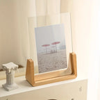 4x6 Photo Frame Slide-In Acrylic & Solid Wood Base