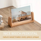 4x6 Photo Frame Slide-In Acrylic & Solid Wood Base