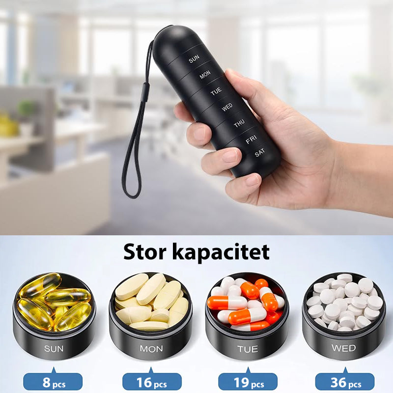 7-Day Pill Organizer Aluminum Waterproof Silicone Gasket
