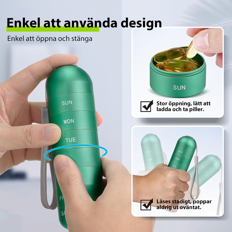 7-Day Pill Organizer Aluminum Waterproof Silicone Gasket