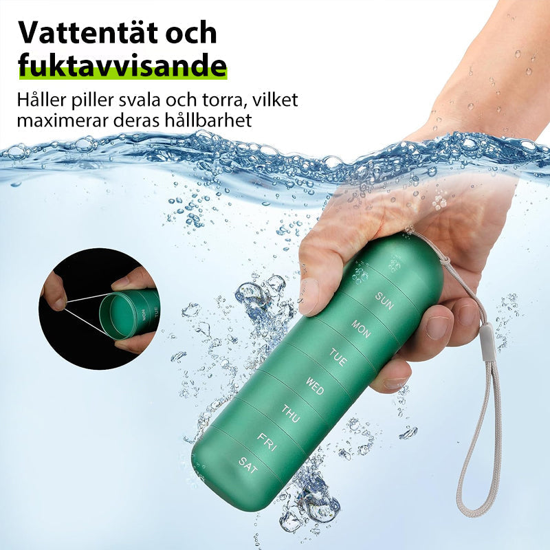 7-Day Pill Organizer Aluminum Waterproof Silicone Gasket