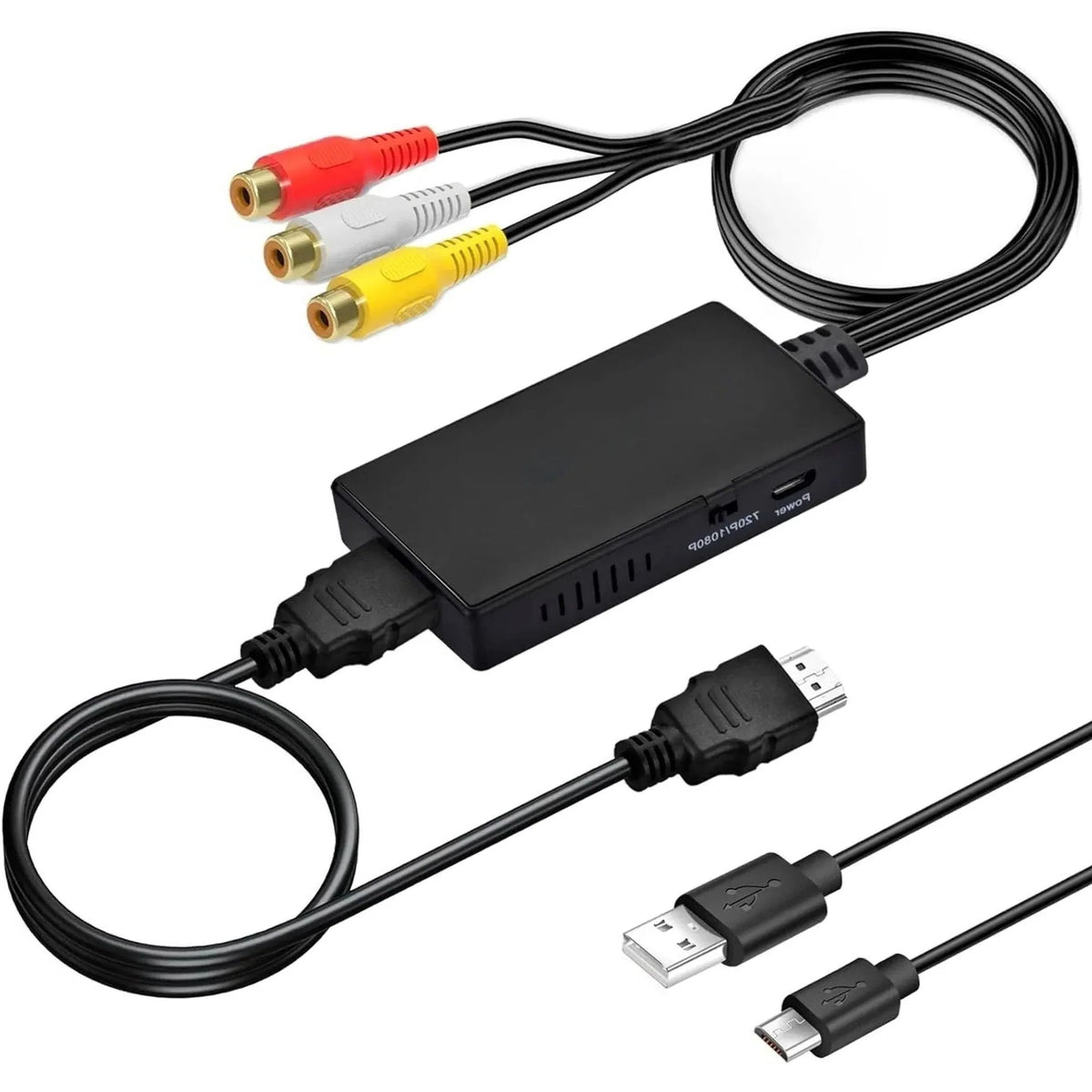 AV to HDMI Adapter Composite RCA 1080p Plug-and-Play