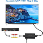 AV to HDMI Adapter Composite RCA 1080p Plug-and-Play