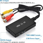 AV to HDMI Adapter Composite RCA 1080p Plug-and-Play
