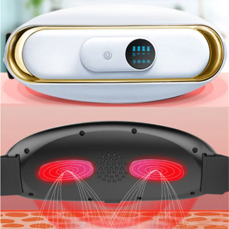 Abdominal Massage Belt High-Frequency Vibration & Gentle Heat USB Rechargeable