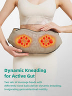 Abdominal Massager Dual Kneading Heads Heat Rechargeable