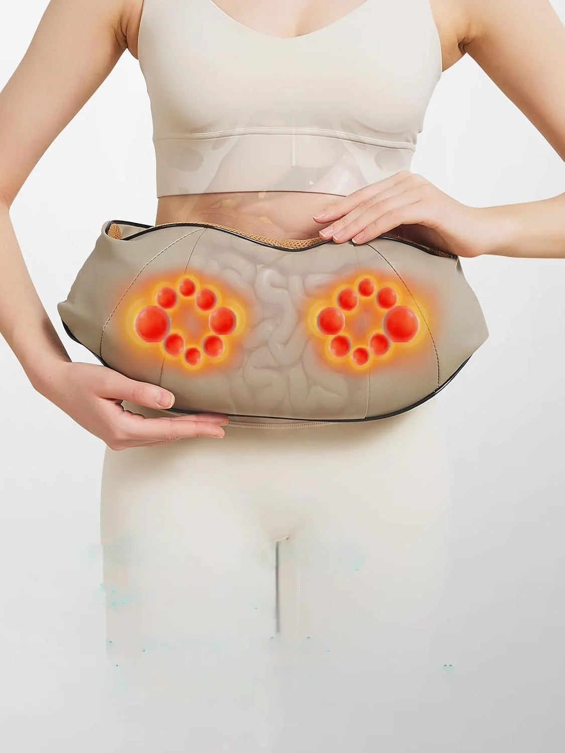 Abdominal Massager Dual Kneading Heads Heat Rechargeable
