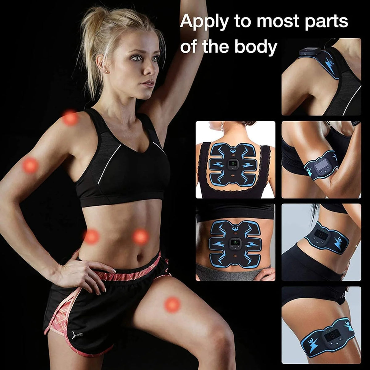 Abdominal Muscle Stimulator USB-Rechargeable EMS 10 Intensity Levels