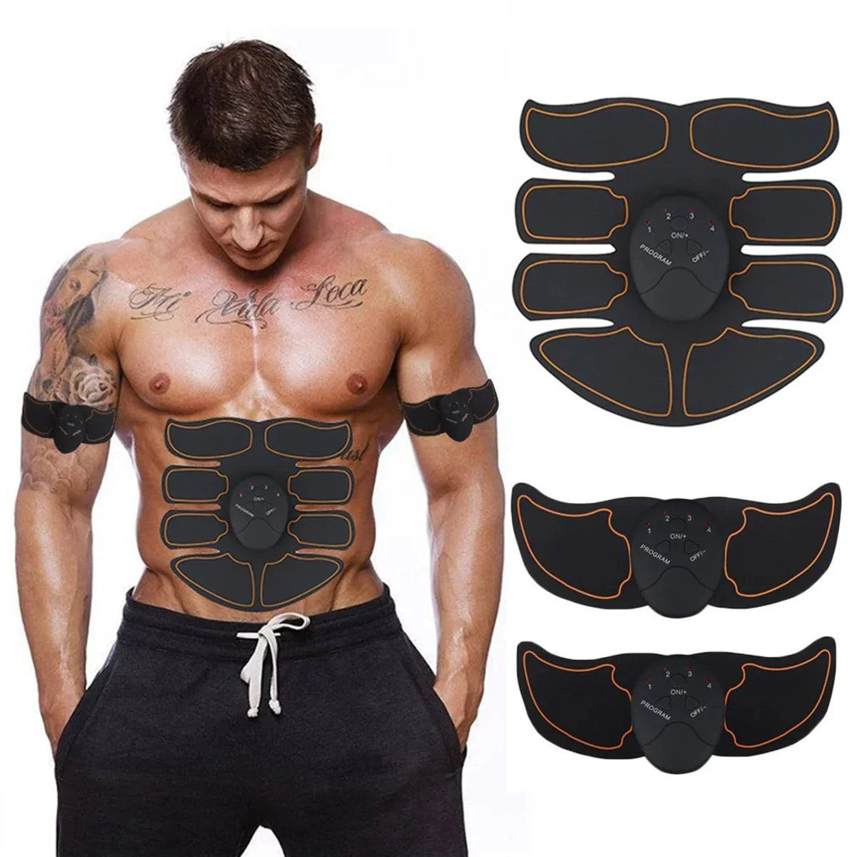 Abdominal Muscle Stimulator USB-Rechargeable EMS 10 Intensity Levels