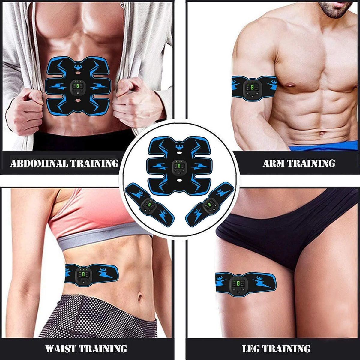 Abdominal Muscle Stimulator USB-Rechargeable EMS 10 Intensity Levels